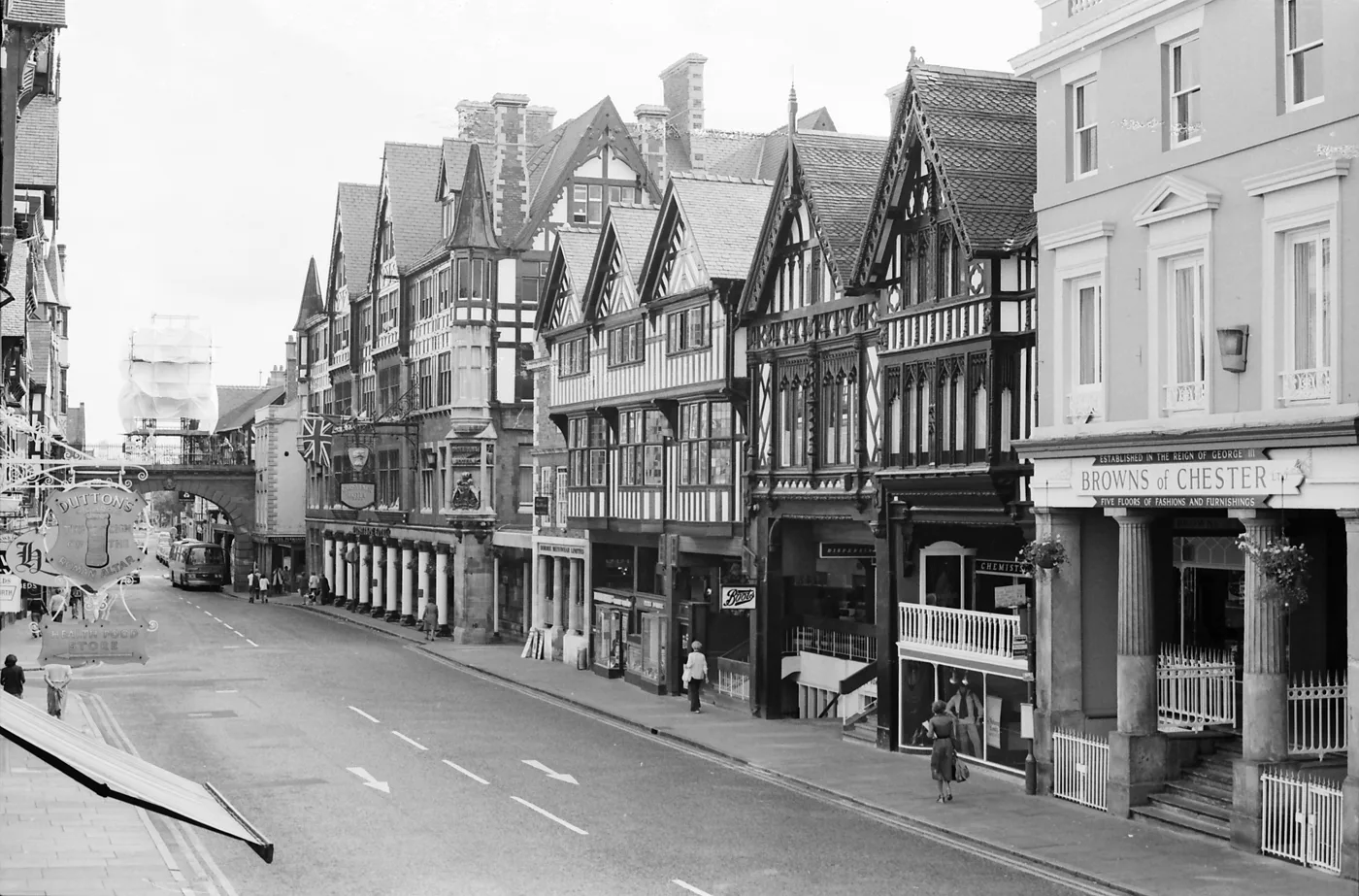 Eastgate Street, Chester, where the Diwali dancing takes place, looking towards the Eastgate clock